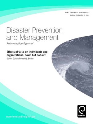 cover image of Disaster Prevention and Management: An International Journal, Volume 14, Issue 5